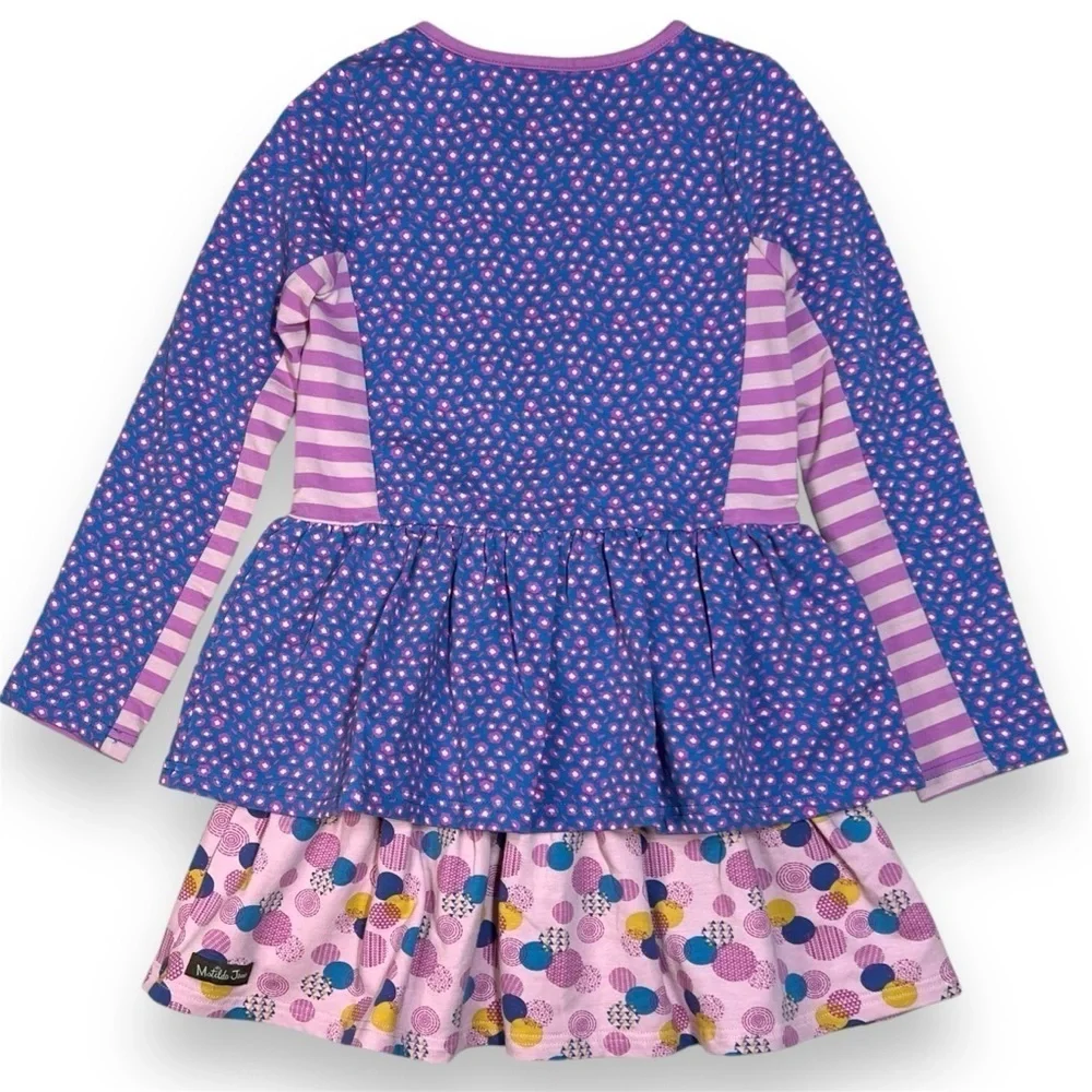 Matilda Jane Play All Day Dress Girls 8 Choose Your Own Path Floral Stripes Tier